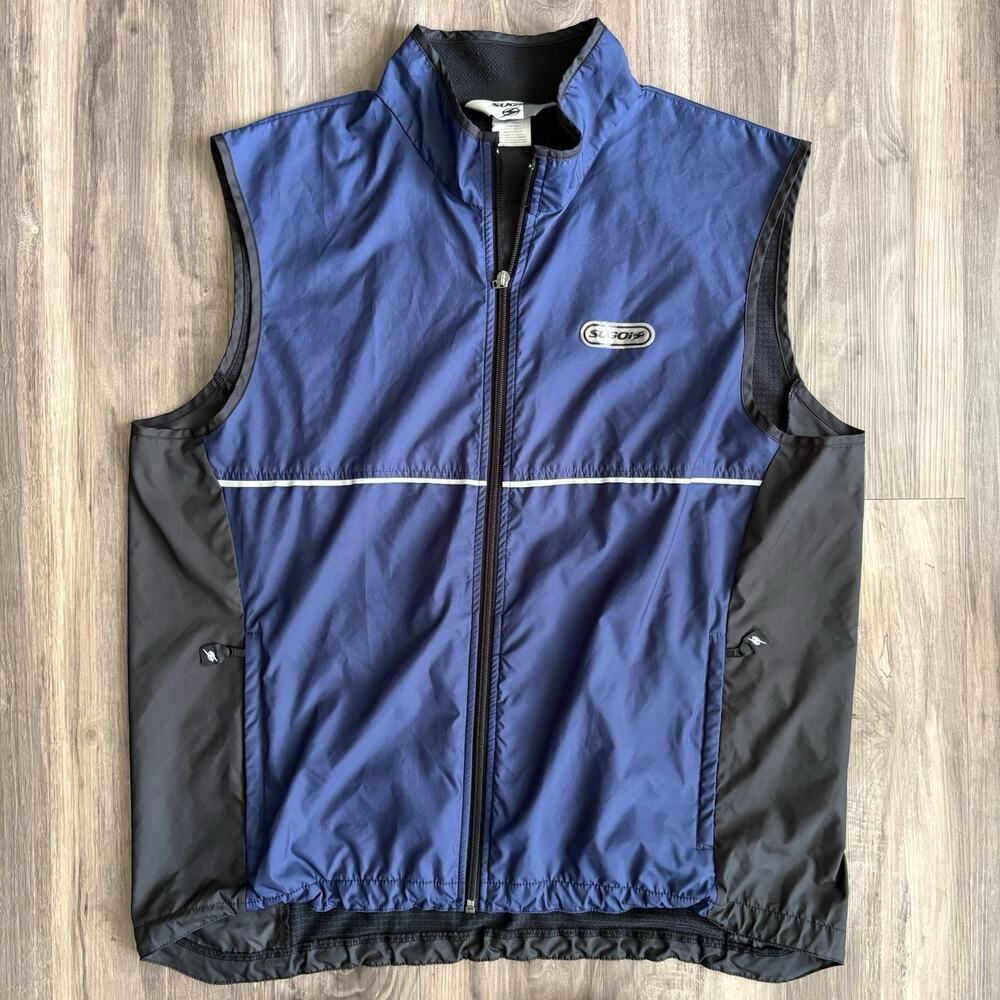SUGOI Cycling Biking Vest Full Zip Windbreaker Gilet Men's Size XL Blue